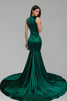 Embellished Illusion Mermaid Gown - LAROSABRIDE
