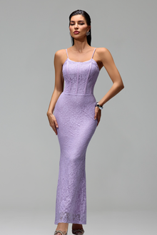 Lilac Lace Corset Dress-Larosabride