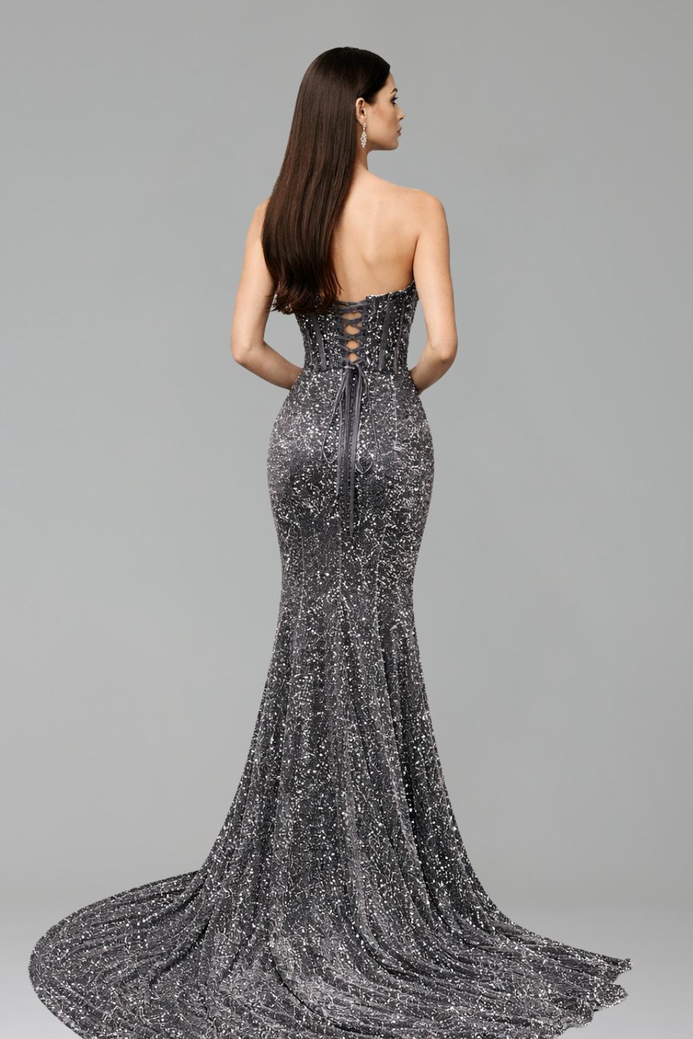 Off Shoulder Floral Embellished Slit Gown - LAROSABRIDE