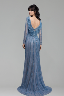 Beaded Mermaid Evening Dress - LAROSABRIDE