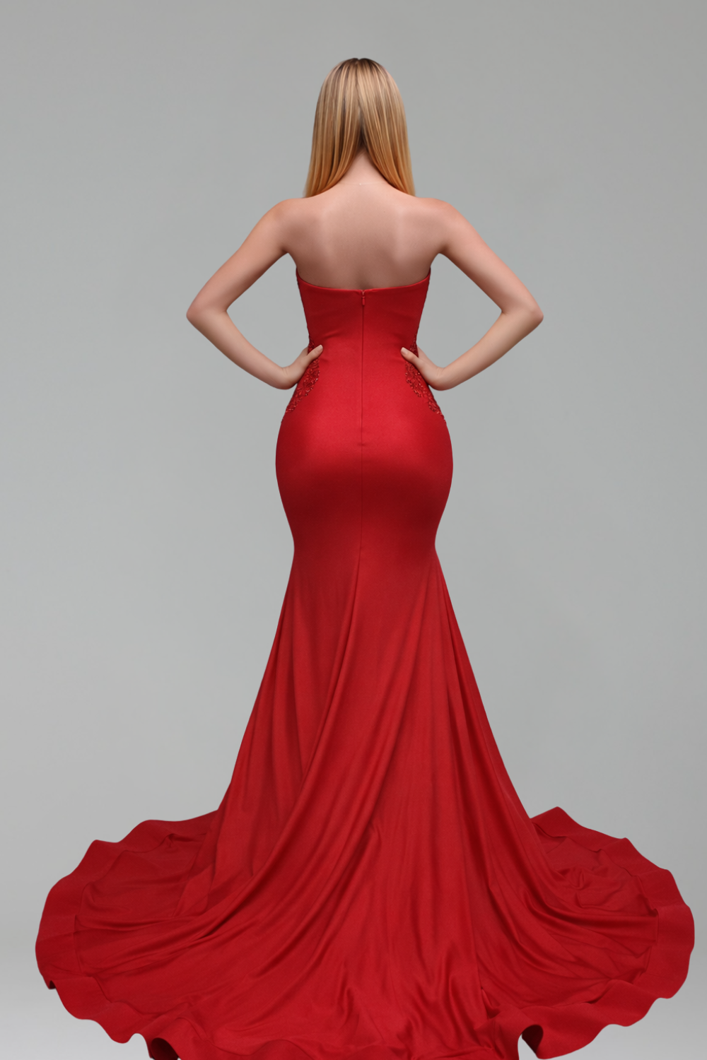 Strapless Beaded Corset Mermaid Gown - LAROSABRIDE
