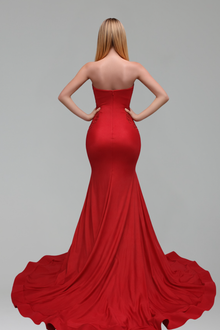 Strapless Beaded Corset Mermaid Gown - LAROSABRIDE