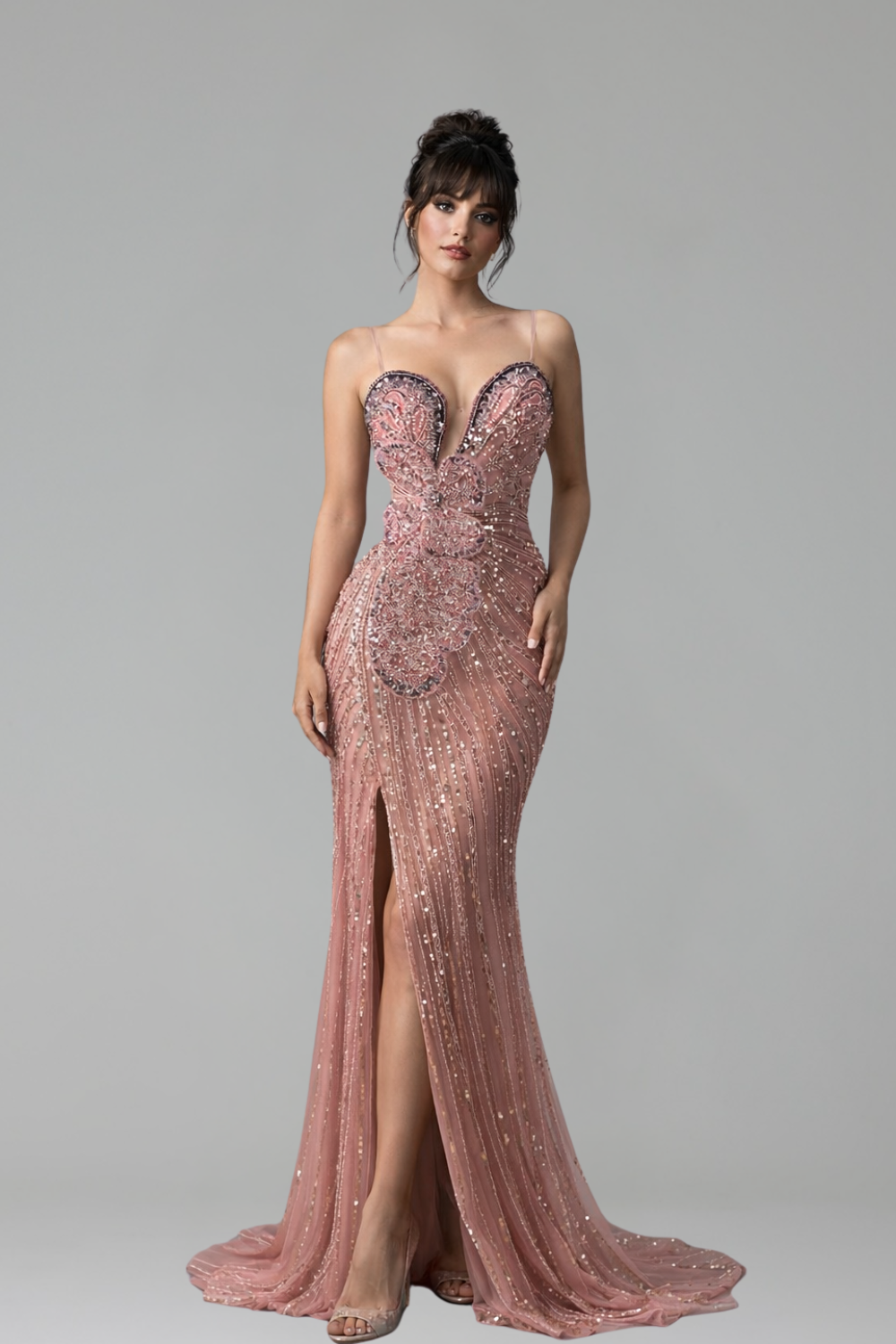 Strapless Mermaid High-Split Dress - LAROSABRIDE