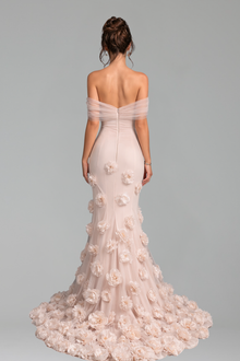 Off Shoulder Floral Mermaid Dress - LAROSABRIDE