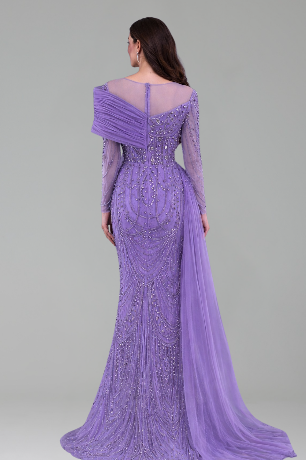 Beaded Mermaid Overskirt Dress - LAROSABRIDE