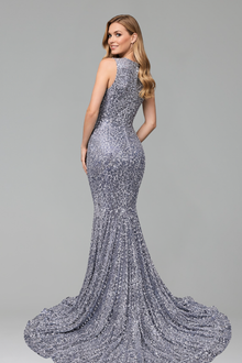 Beaded Illusion Mermaid Gown - LAROSABRIDE