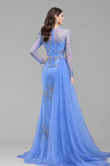 Beaded Mermaid Lace-Up Dress - LAROSABRIDE