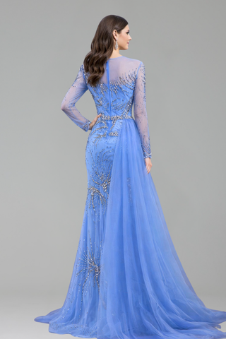 Beaded Mermaid Lace-Up Dress - LAROSABRIDE