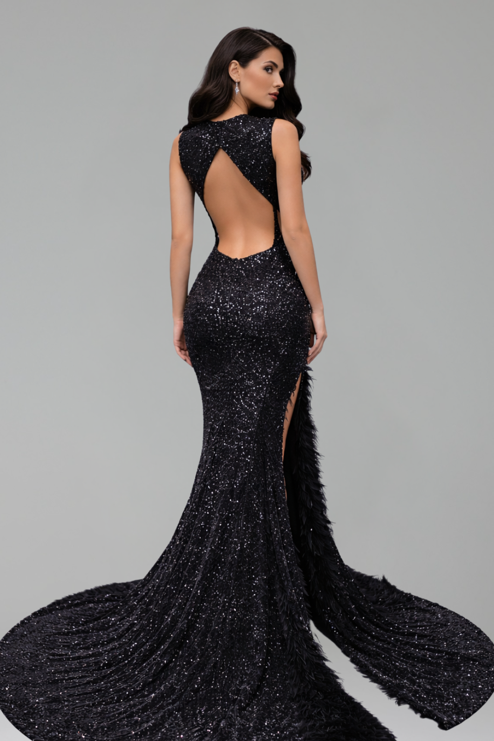 Illusion Bodice Sequin Mermaid Gown - LAROSABRIDE