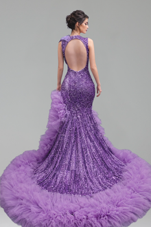Beaded Tulle Mermaid Evening Dress - LAROSABRIDE