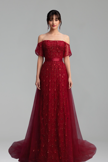 Beaded Mermaid Overskirt Dress - LAROSABRIDE