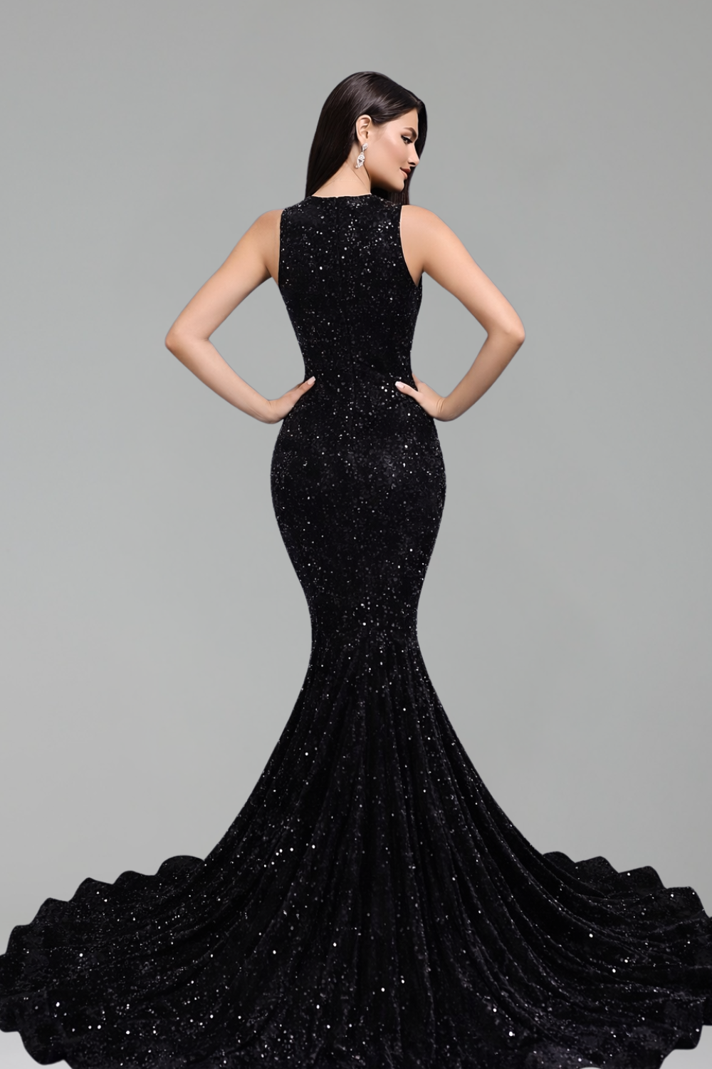 Illusion Beaded Mermaid Evening Gown - LAROSABRIDE