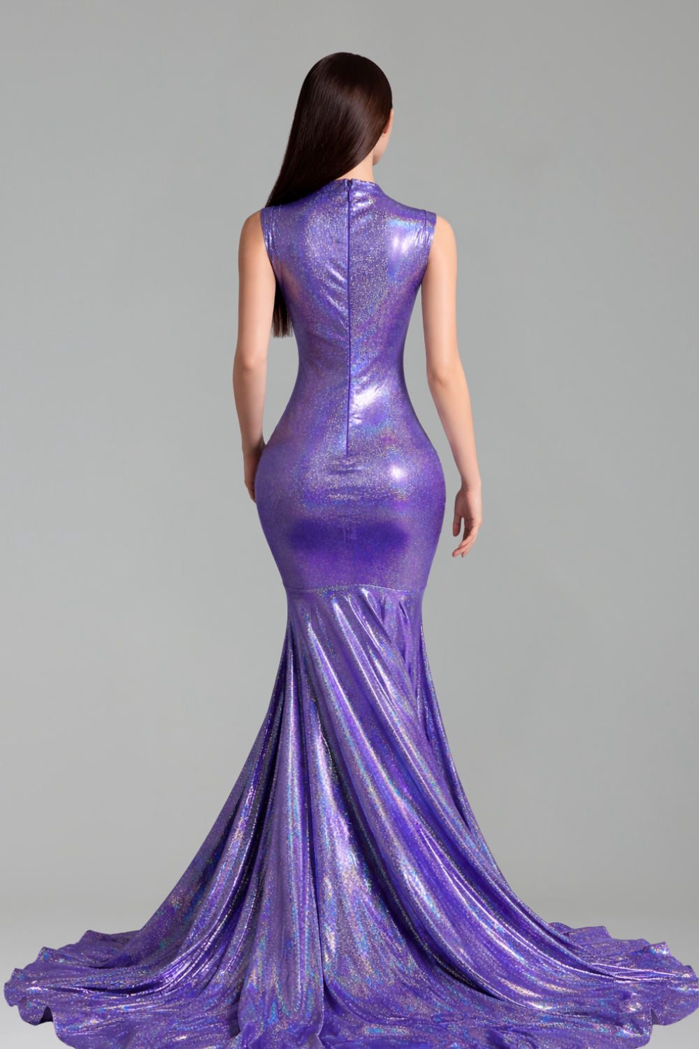 Embellished Illusion Drape Mermaid Gown - LAROSABRIDE