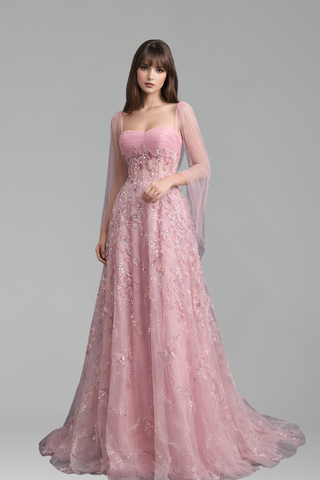 Strapless Beaded A-Line Dress - LAROSABRIDE