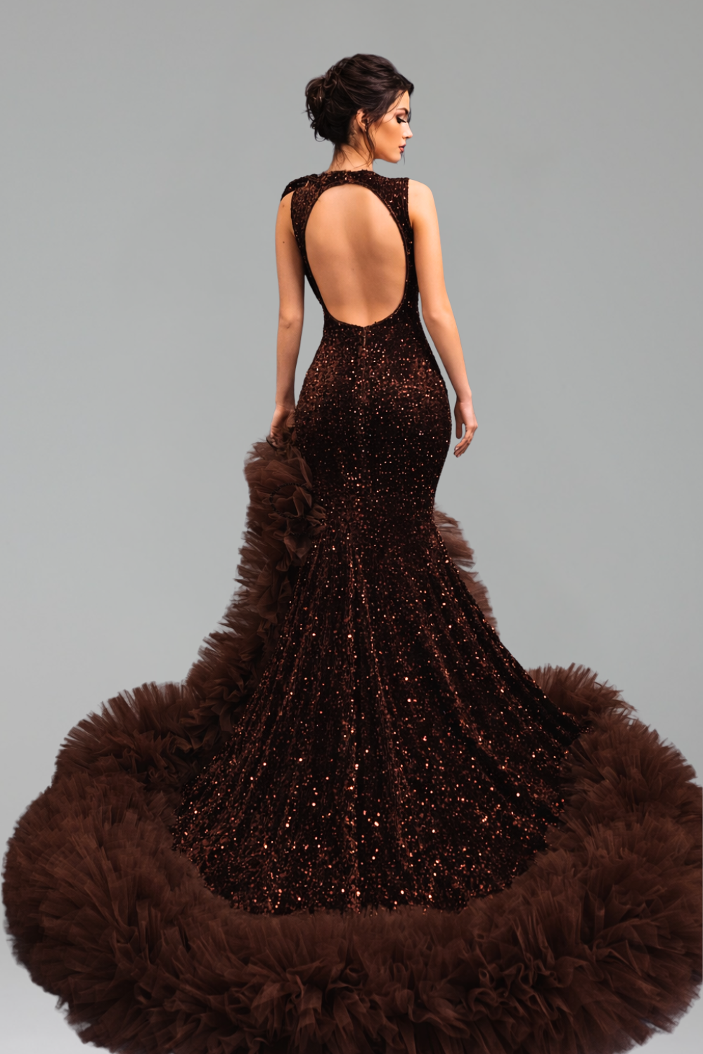 Beaded Tulle Mermaid Evening Dress - LAROSABRIDE