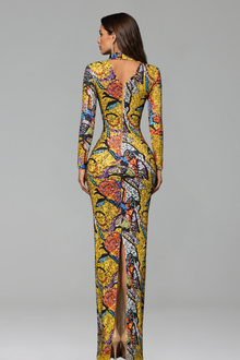Abstract Print High Neck Maxi - LAROSABRIDE
