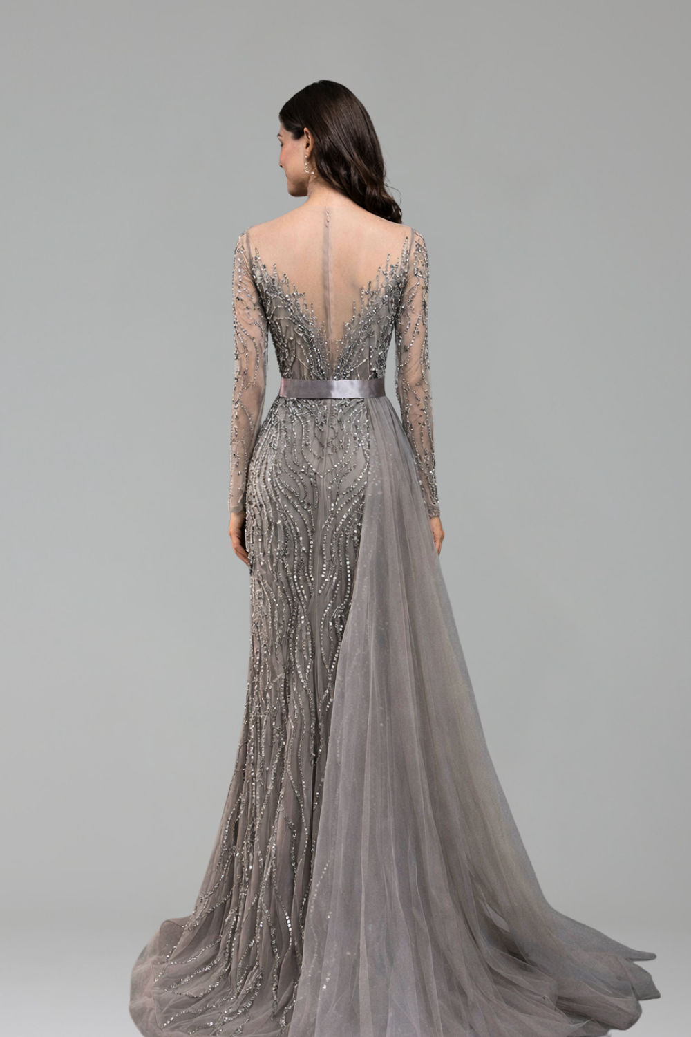 Lace Beaded Mermaid Gown - LAROSABRIDE