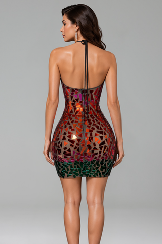 Prismatic Mirror Mosaic Mini Dress
