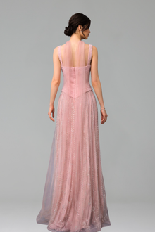 Beaded Pearl Mermaid Evening Gown - LAROSABRIDE