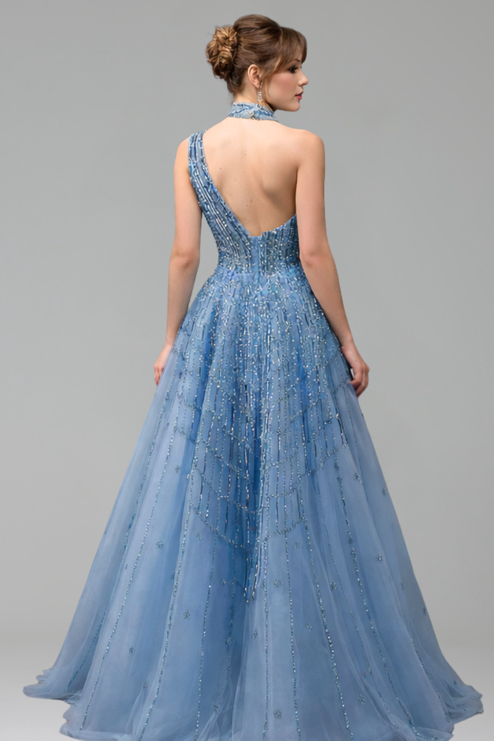 Beaded Lilac Evening Gown - LAROSABRIDE