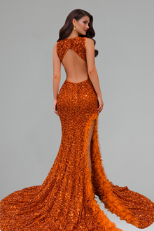 Illusion Bodice Sequin Mermaid Gown - LAROSABRIDE