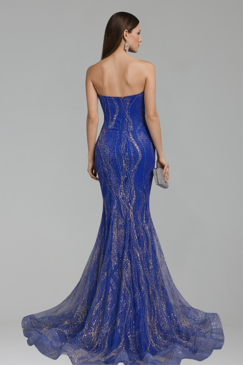 Strapless Glitter Mermaid Gown - LAROSABRIDE