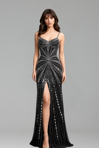 Corset Beaded Mermaid Prom Gown
