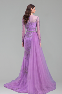 Beaded Mermaid Lace-Up Dress - LAROSABRIDE