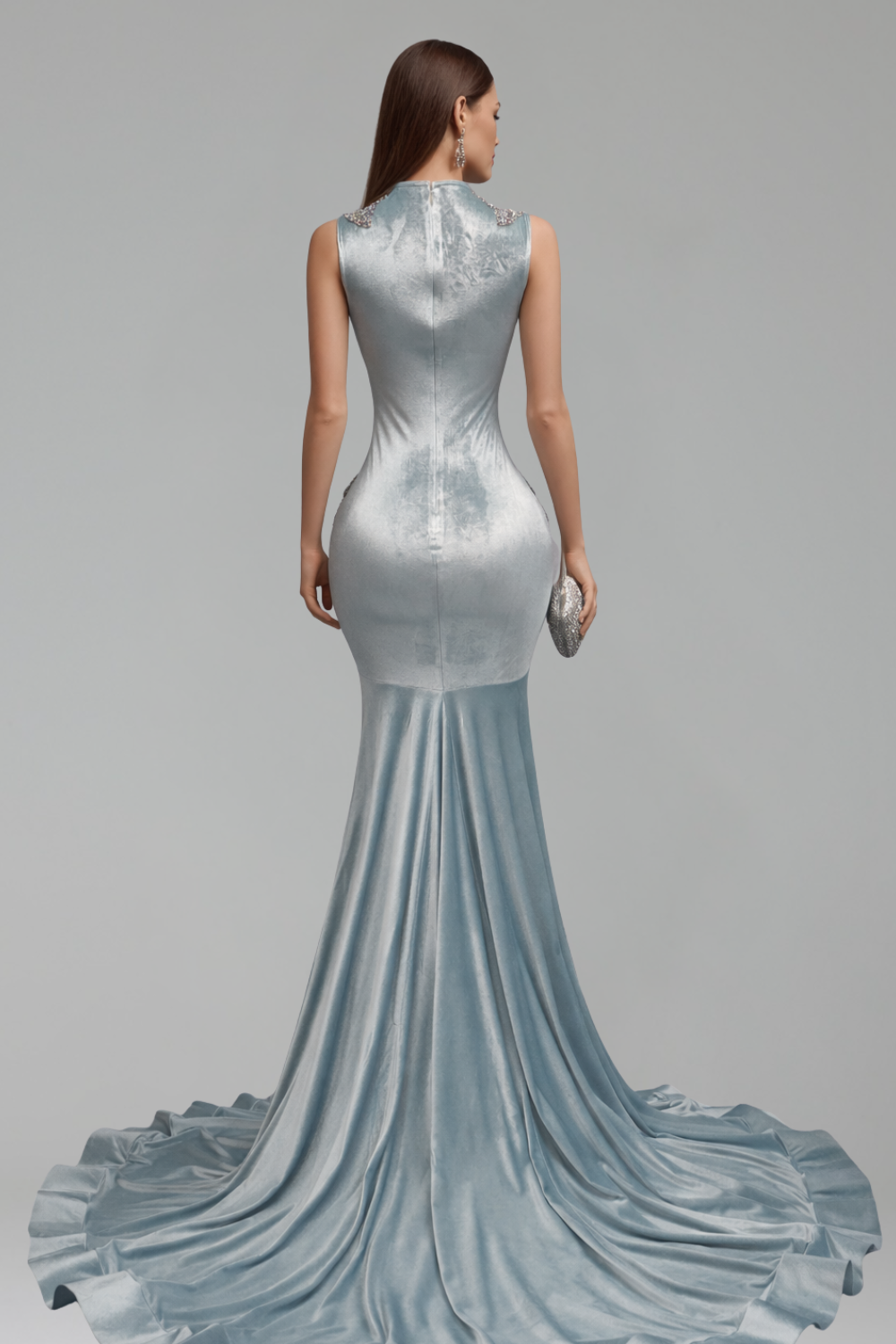 Crystal Embellished Corset Mermaid Gown - LAROSABRIDE