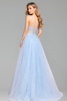 One-Shoulder Spaghetti Strap Beaded A-Line Dress-Larosabride