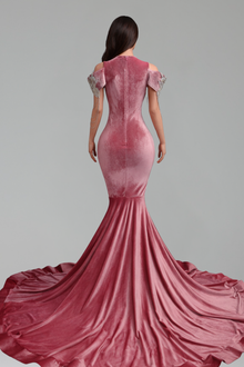 Beaded Off Shoulder Mermaid Gown - LAROSABRIDE
