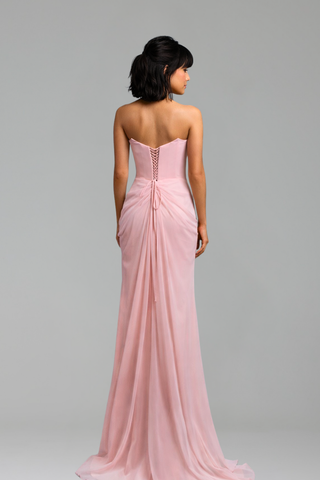 Soft Pink Draped Gown