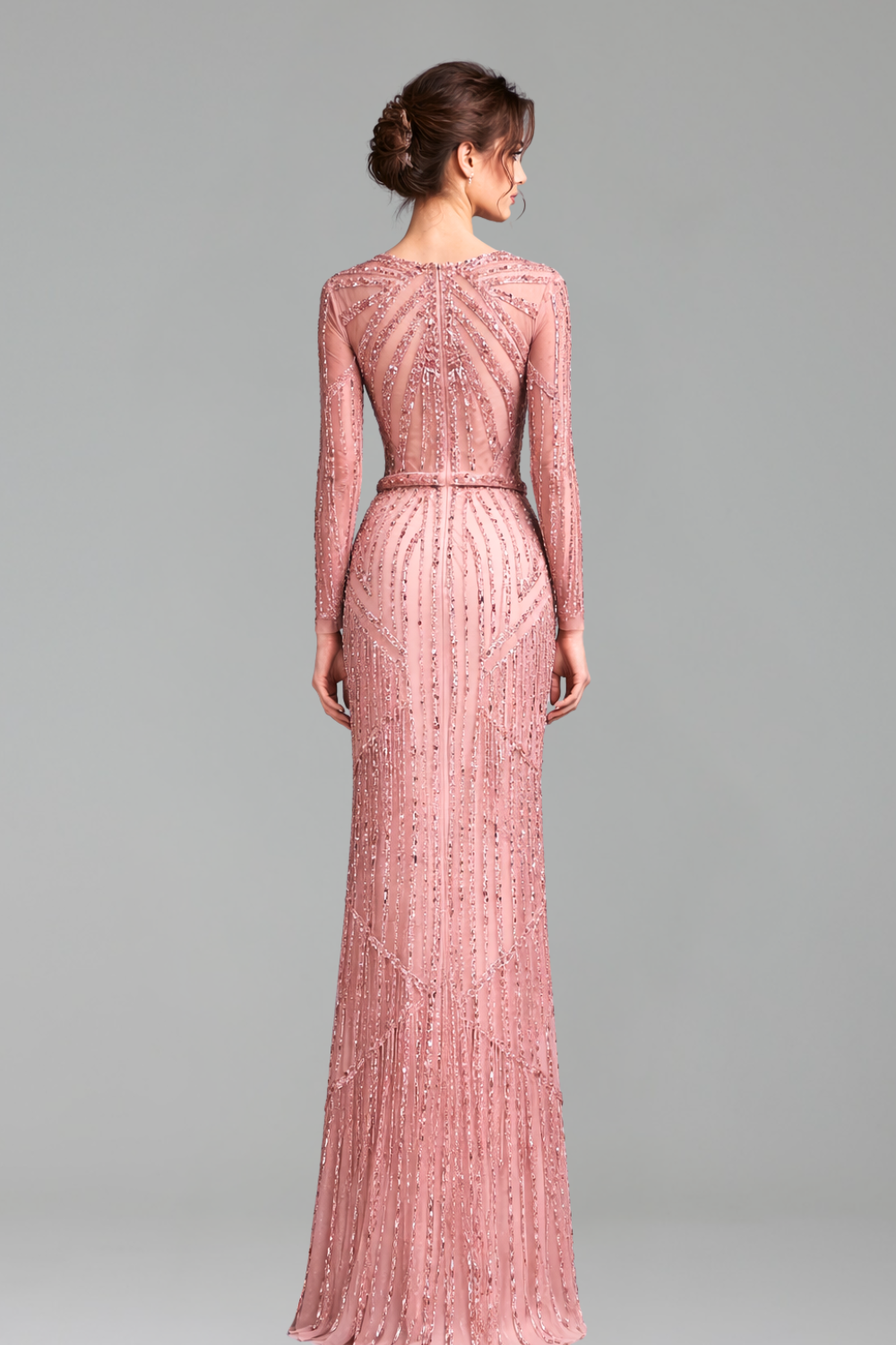 Beaded Tassel Mermaid Evening Gown - LAROSABRIDE