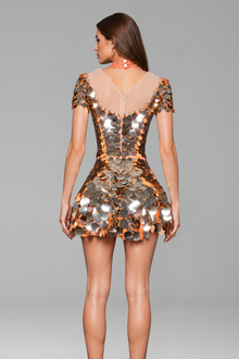 Sequin Embellished Cutout Mini Dress - LAROSABRIDE