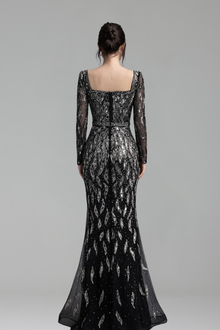 Long-Sleeve Sequin Dress - LAROSABRIDE