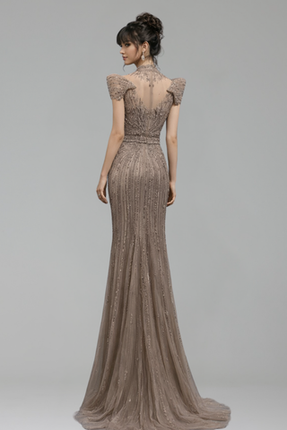 High-Neck Mermaid Dress - LAROSABRIDE