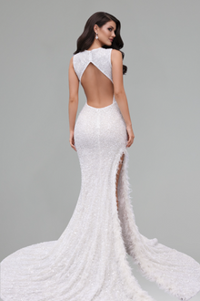 Illusion Bodice Sequin Mermaid Gown - LAROSABRIDE