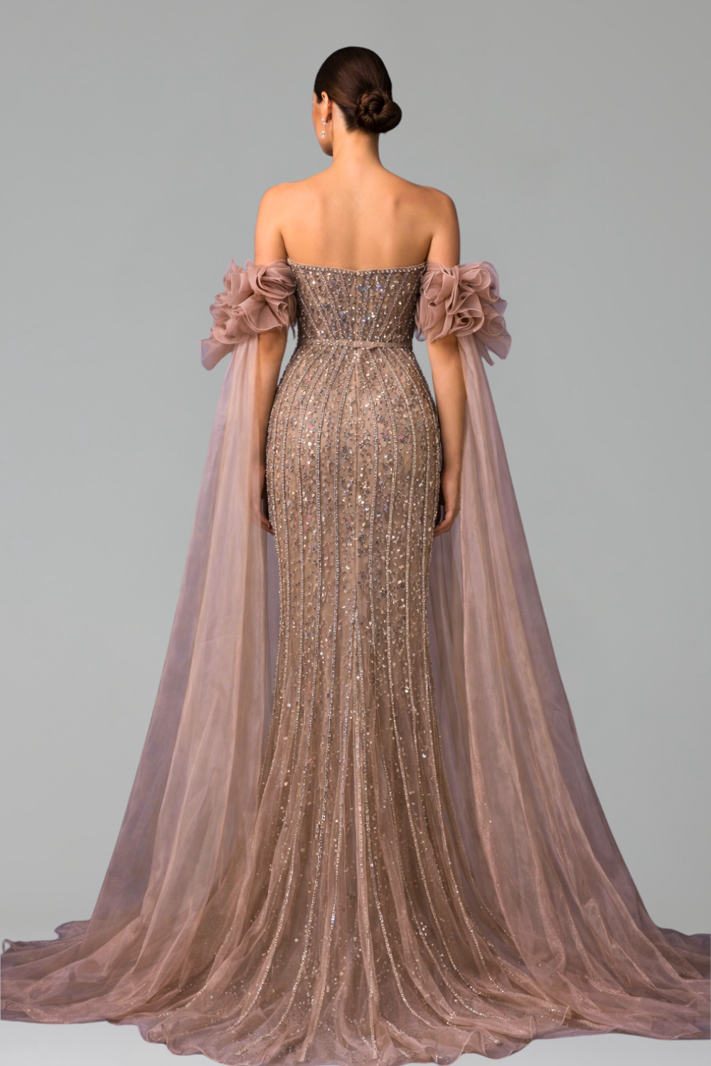 Beaded Mermaid Evening Dress - LAROSABRIDE
