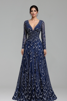 Lace Beaded A-Line Gown - LAROSABRIDE