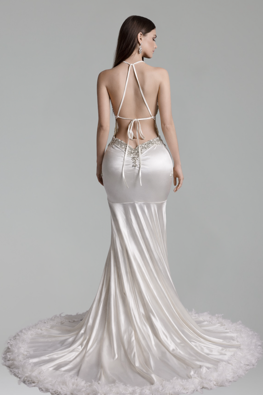 Illusion Lace Satin Mermaid Gown - LAROSABRIDE
