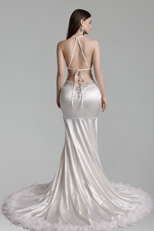 Illusion Lace Satin Mermaid Gown - LAROSABRIDE