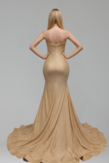 Strapless Beaded Corset Mermaid Gown - LAROSABRIDE