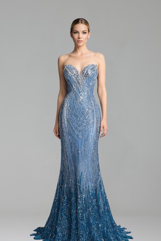 Strapless Beaded Mermaid Dress