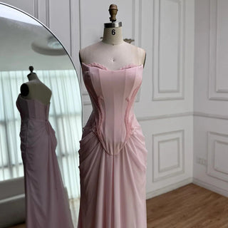 Soft Pink Draped Gown