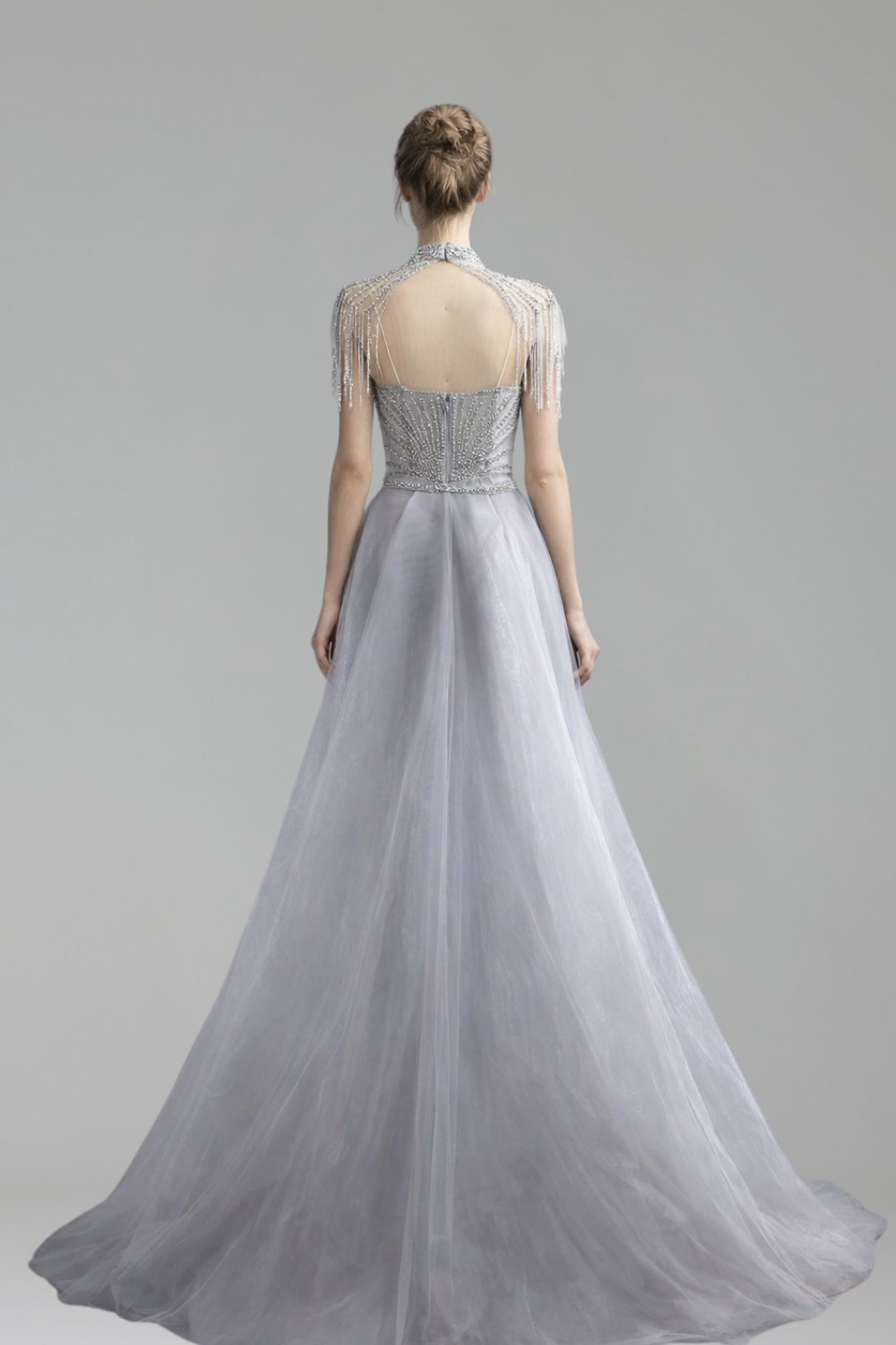 Regal Crystal Draped Gown-Larosabride