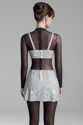 Crystal Embellished Two-Piece Mini Set