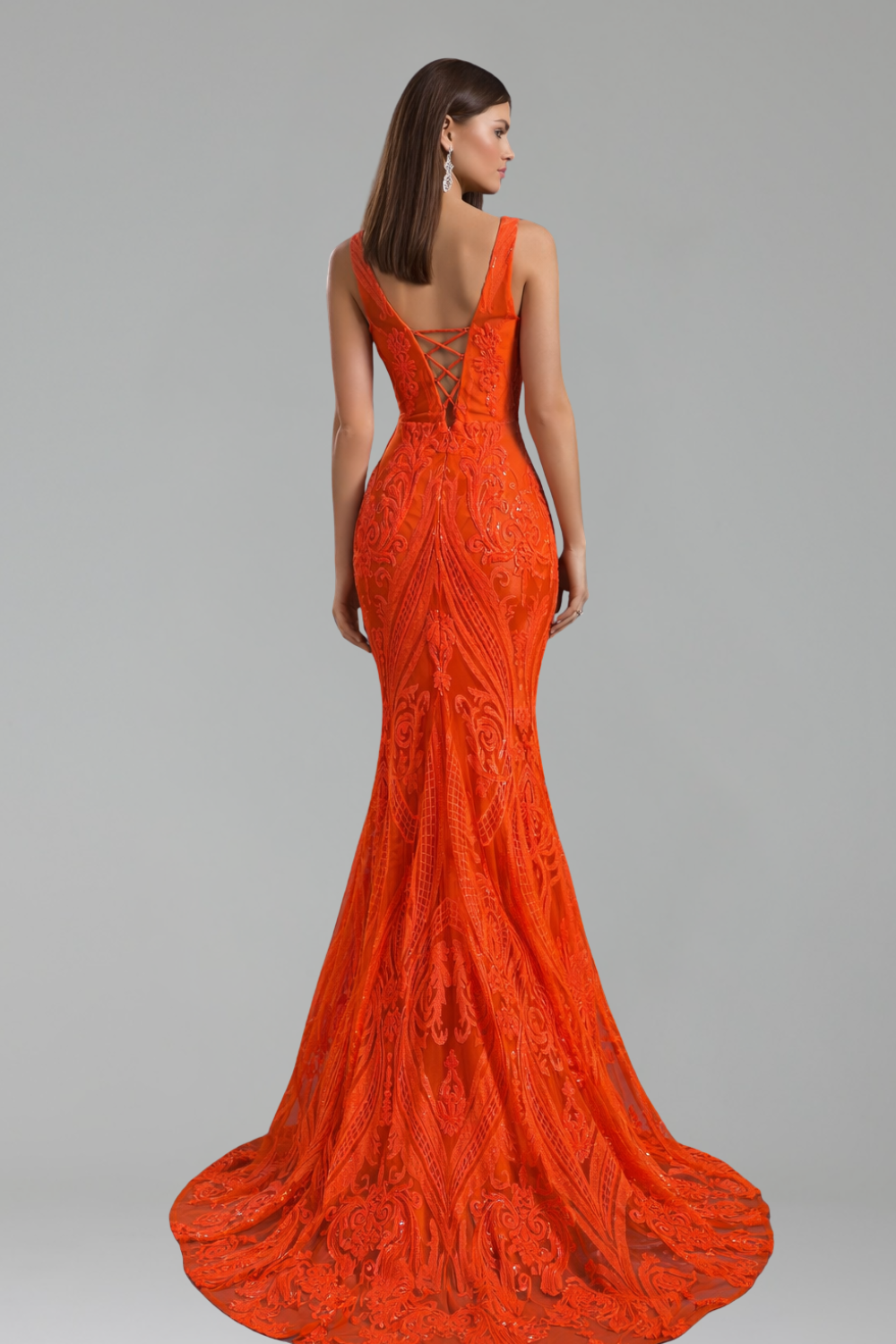 Ornate Embellished Mermaid Evening Gown - LAROSABRIDE
