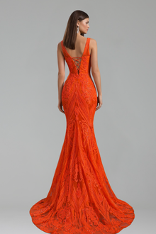 Ornate Embellished Mermaid Evening Gown - LAROSABRIDE