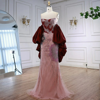 Ships in 2 to 5 Days - 2025 Customized Luxury Pink Evening Dress – Dreamy Designer Gown with Elegant Cape Sleeves.