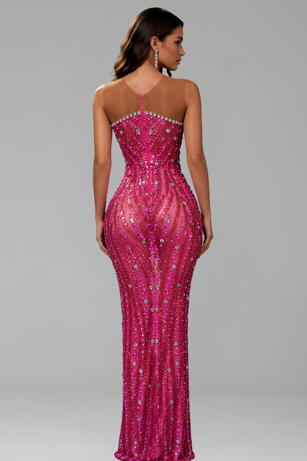 Crystal Swirl Mermaid Gown - LAROSABRIDE